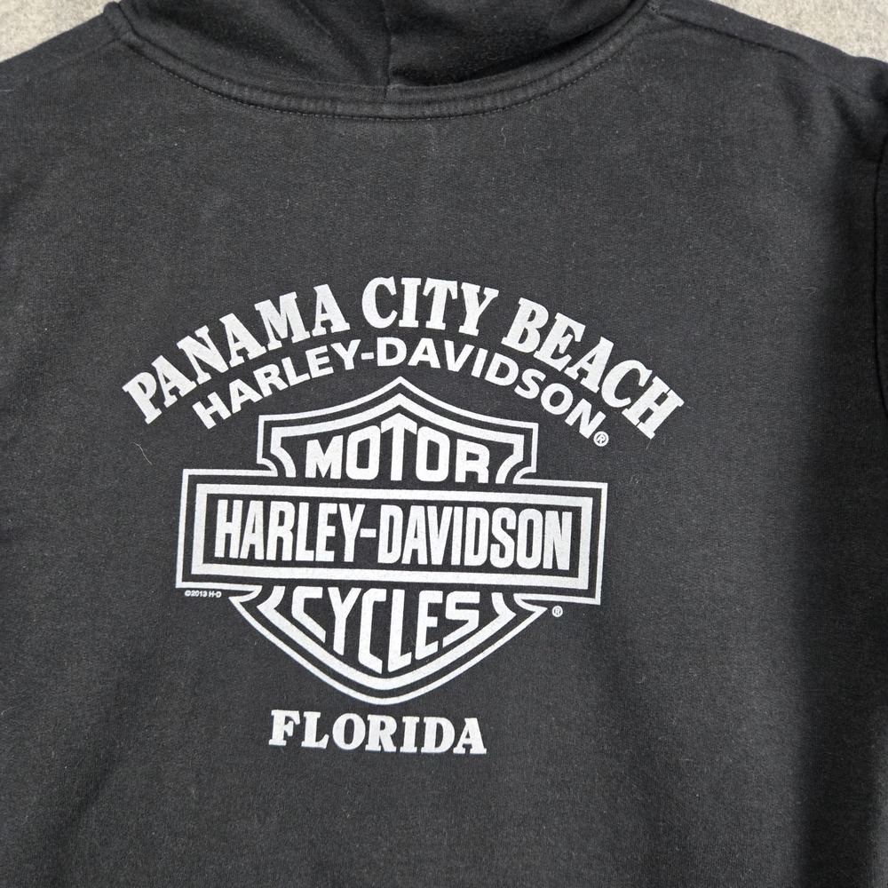 Harley-Davidson Hoodie Womens Medium Black Purple Panama City Beach Biker Y2K - Picture 7 of 10